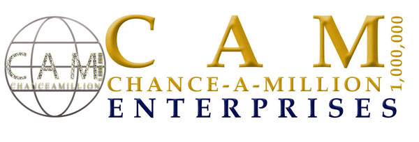 Logo of Chance-a-Million Enterprises with gold and blue text.