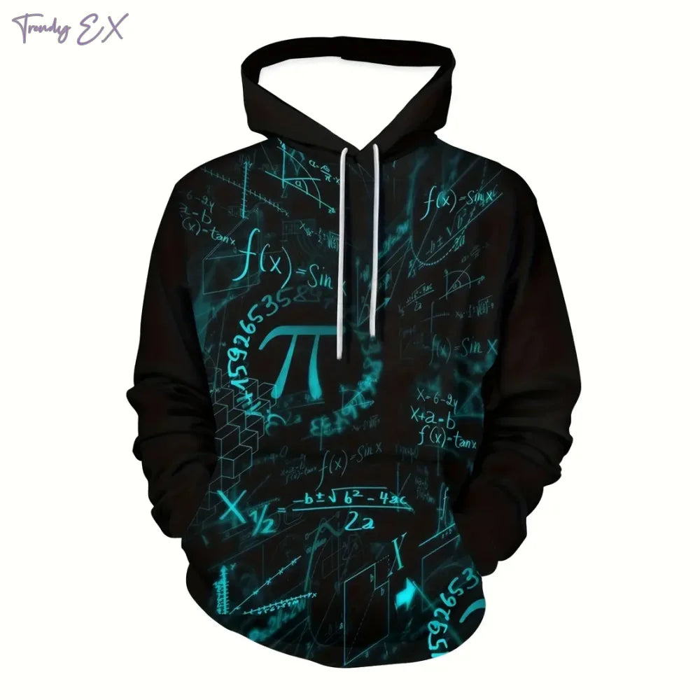 Sweatshirts for Men Fashion Graffiti Print Casual Oversized Hoodie Comforts Kangaroo Pocket Sport Long Sleeves Hooded Sweatshirt